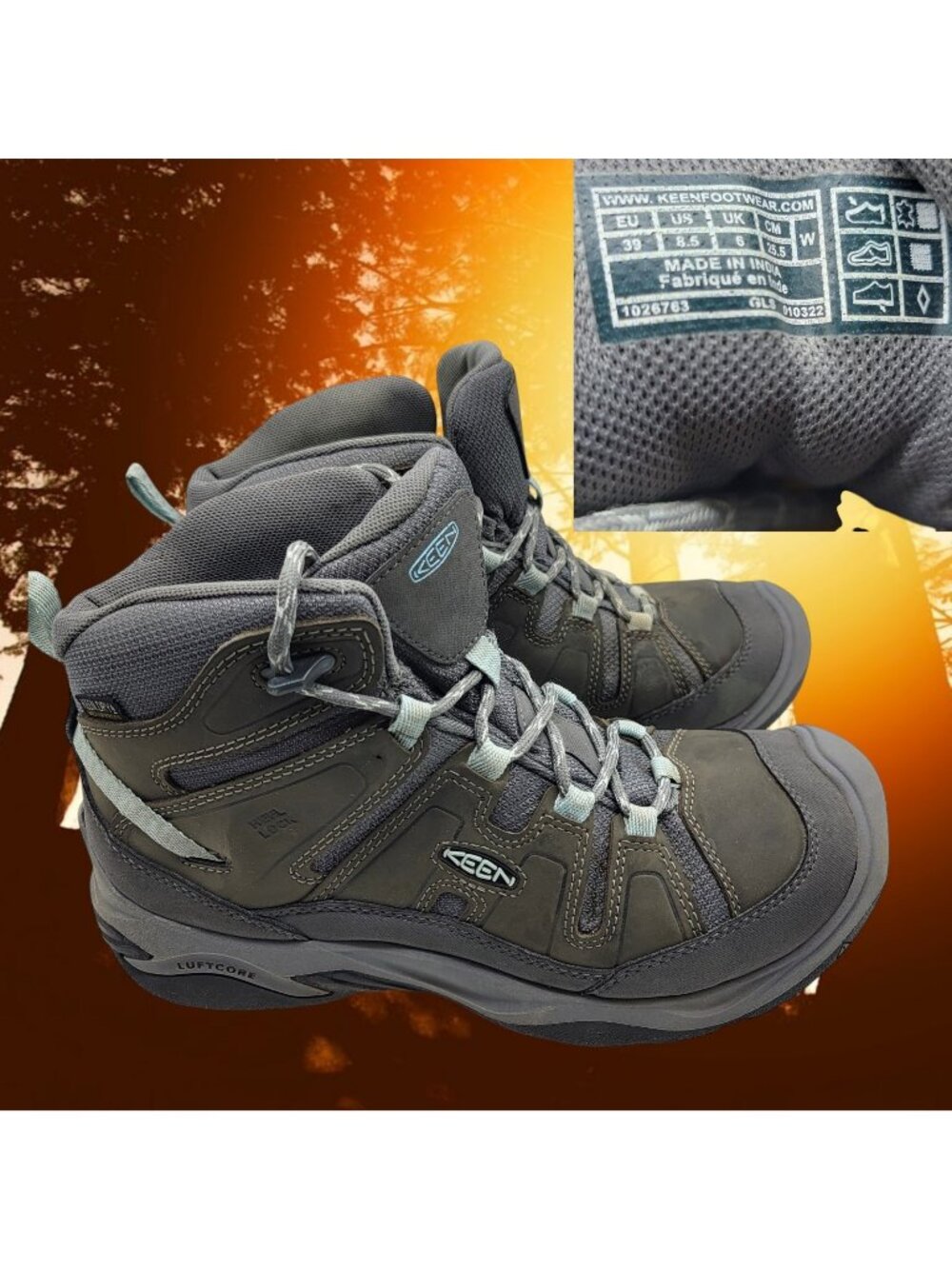 Keen Women's 8.5 M Circadia Mid Waterproof Steel Grey Cloud Leather Hiking Boots